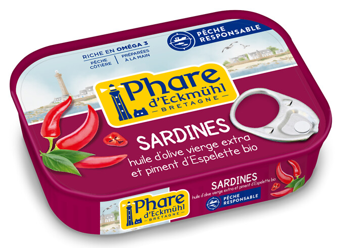 Sardines h. olive piment Espelette 135g Sardines h. olive piment Espelette 135g