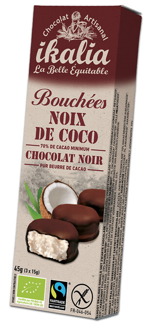 Bouchée coco chocolat noir (3) 45g Bouchée coco chocolat noir (3) 45g