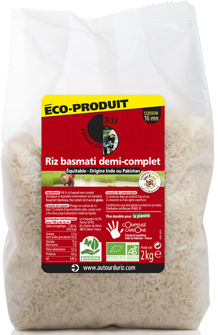 Riz basmati 1/2 complet 2kg Riz basmati 1/2 complet 2kg