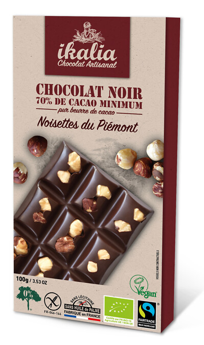 Chocolat noir noisette 70% 100g