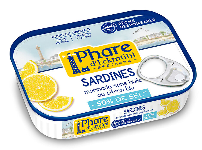 Sardines sans huile citron hyposodé 115g Sardines sans huile citron hyposodé 115g