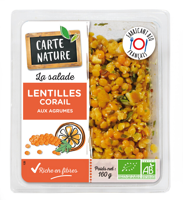 Salade lentille corail agrumes 160g Salade lentille corail agrumes 160g