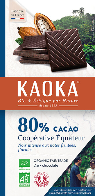 Chocolat noir Equateur 80% 100g Chocolat noir Equateur 80% 100g
