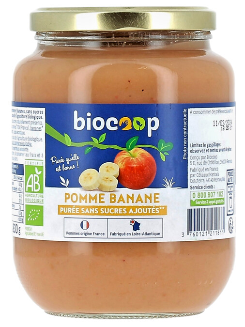 Purée pomme banane 830g Purée pomme banane 830g