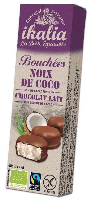 Bouchée coco chocolat lait (3) 45g Bouchée coco chocolat lait (3) 45g