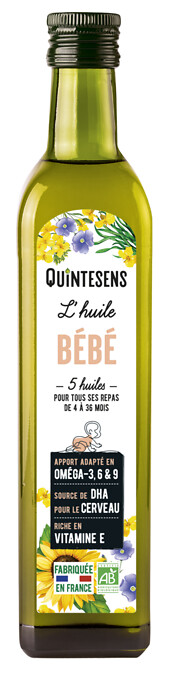 Mélange 5 huiles Bébé 4 à 36 mois 250ml Mélange 5 huiles Bébé 4 à 36 mois 250ml