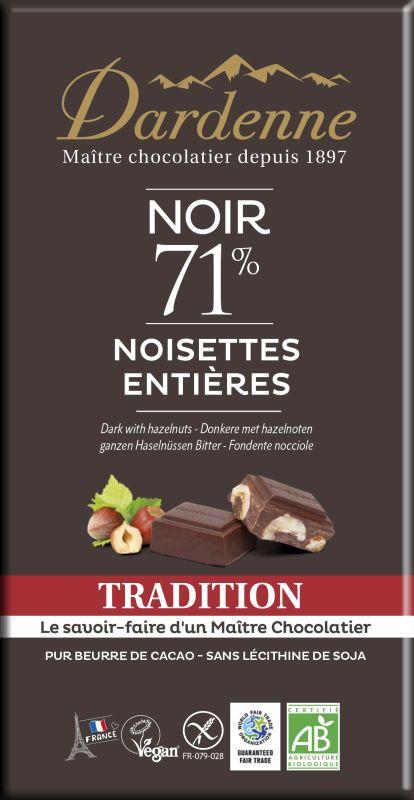 Chocolat noir noisette 71% 180g