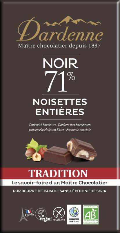 Chocolat noir noisette 71% 180g Chocolat noir noisette 71% 180g