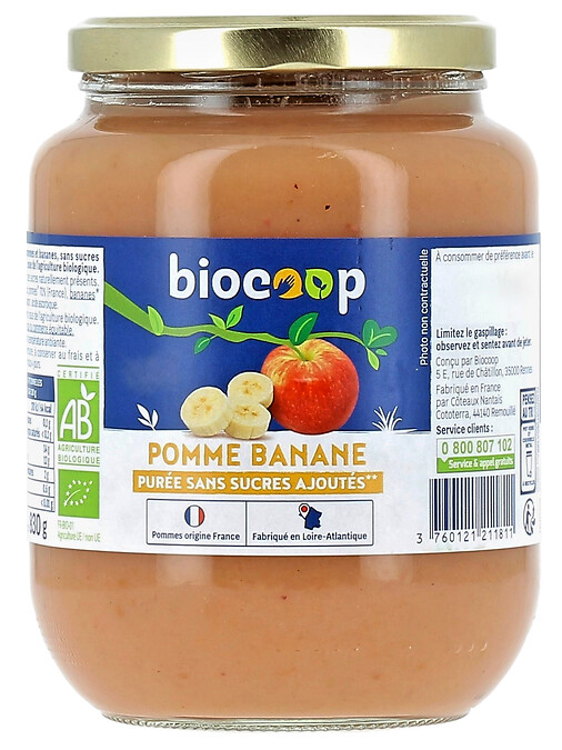 Purée pomme banane 830g Purée pomme banane 830g