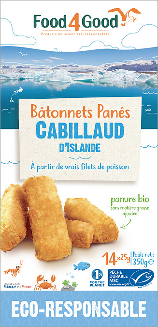 Cabillaud bâtonnet pané (14) 350g