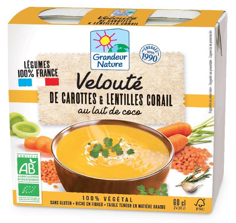 Velouté lentille corail carotte 2x30cl Velouté lentille corail carotte 2x30cl