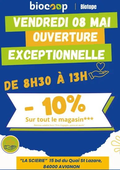 Ouverture exceptionnelle 8 mai